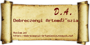 Debreczenyi Artemíszia névjegykártya